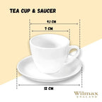 Wilmax Kaffeetasse mit Untertasse 110 ml Weiß aus Porzellan