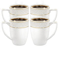 Wilmax Tasse 450 ml 4er-Set Weiß mit goldfarbenem Dekor aus Porzellan
