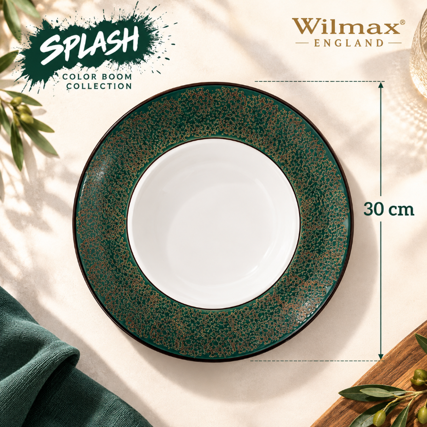 Wilmax Servierplatte 30 cm Grün aus Porzellan