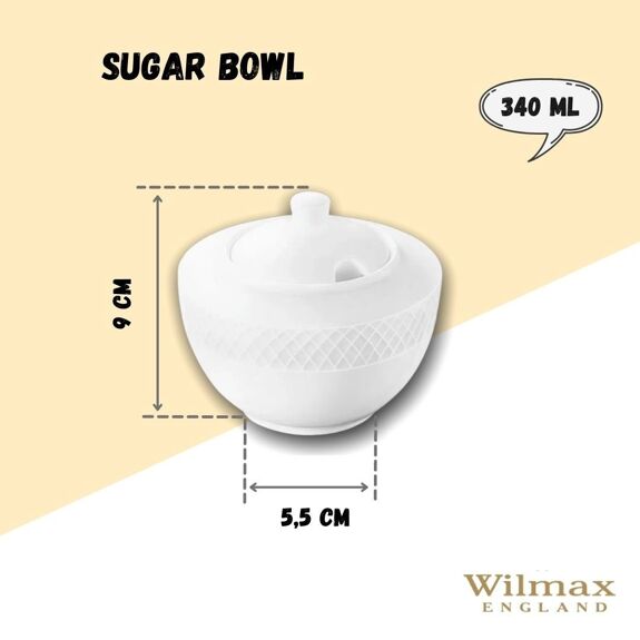 Wilmax Zuckerdose 340 ml Weiß Porzellan WL-880115/A