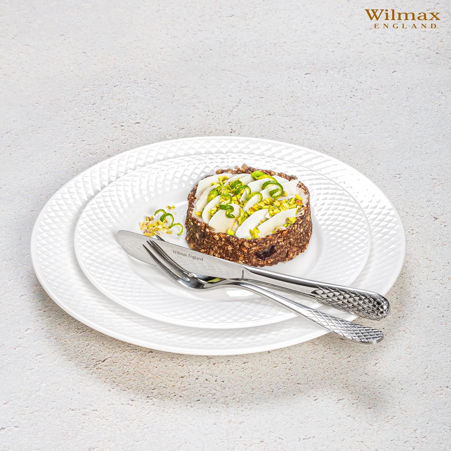 Wilmax Dessertmesser 20,5 cm 6er-Set Silber aus Edelstahl