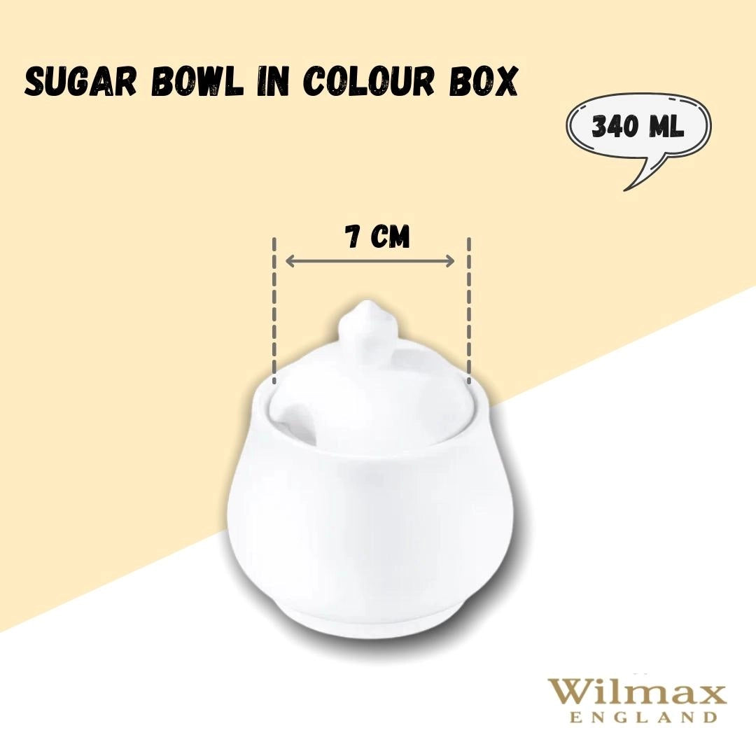 Wilmax Zuckerdose mit Deckel 340 ml Weiß Porzellan WL-995019/A