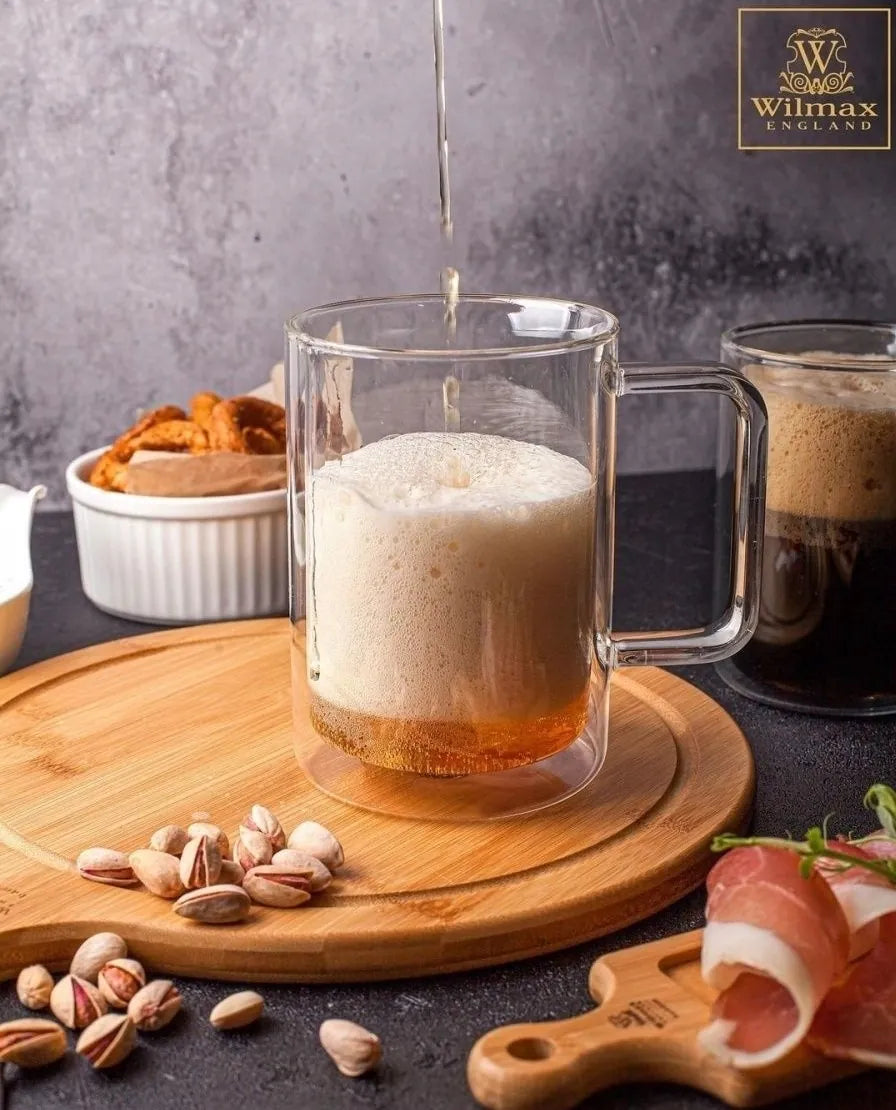 Wilmax Doppelwandiger Becher 400 ml Transparent aus Glas