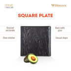 Wilmax Quadratische Servierplatte 27 × 27 cm Schwarz aus Porzellan