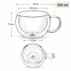 Wilmax Doppelwandige Glastasse 250 ml 2er-Set Transparent