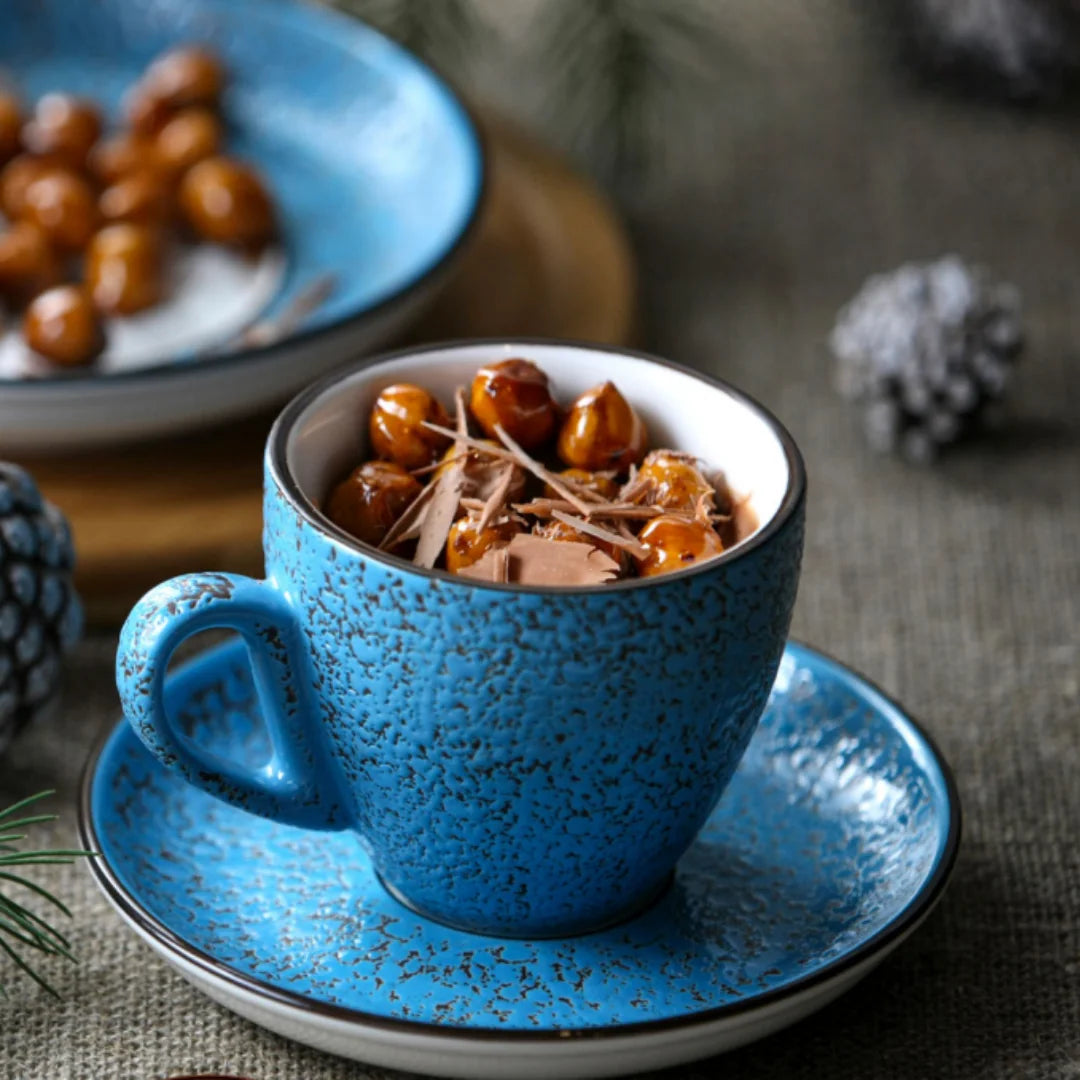 Wilmax Tasse 300 ml Blau aus Porzellan