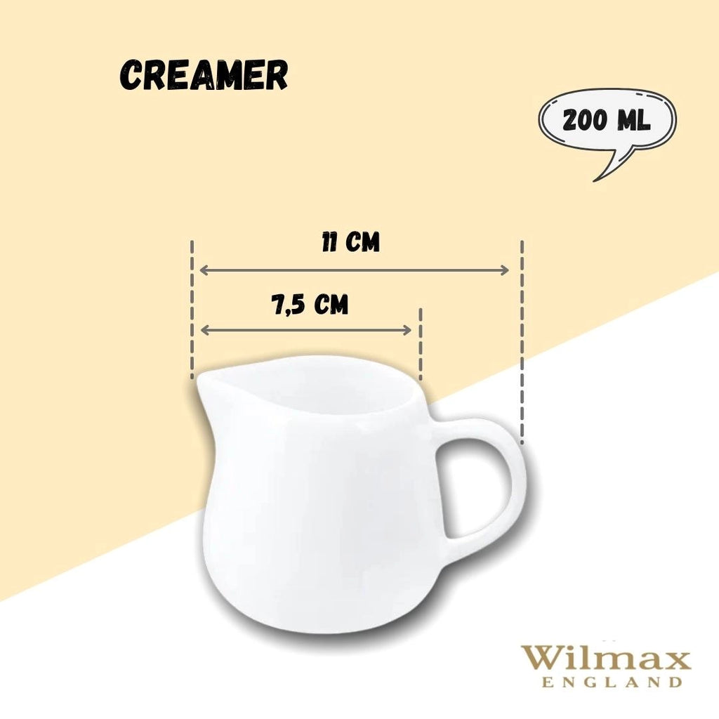 Wilmax Milch- und Sahnegießer 200 ml Weiß Porzellan WL-995005/A