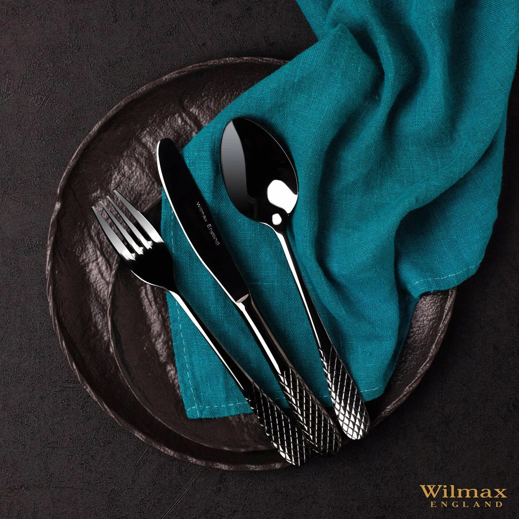 Wilmax Teller 18 cm Schwarz aus Porzellan