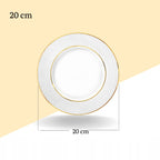 Wilmax Dessertteller 20 cm Weiß Porzellan mit Goldlinien WL-880102102/A