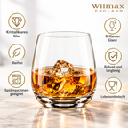 Wilmax Whiskyglas 400 ml 2er-Set Transparent aus Wilmax Crystalline-Serie