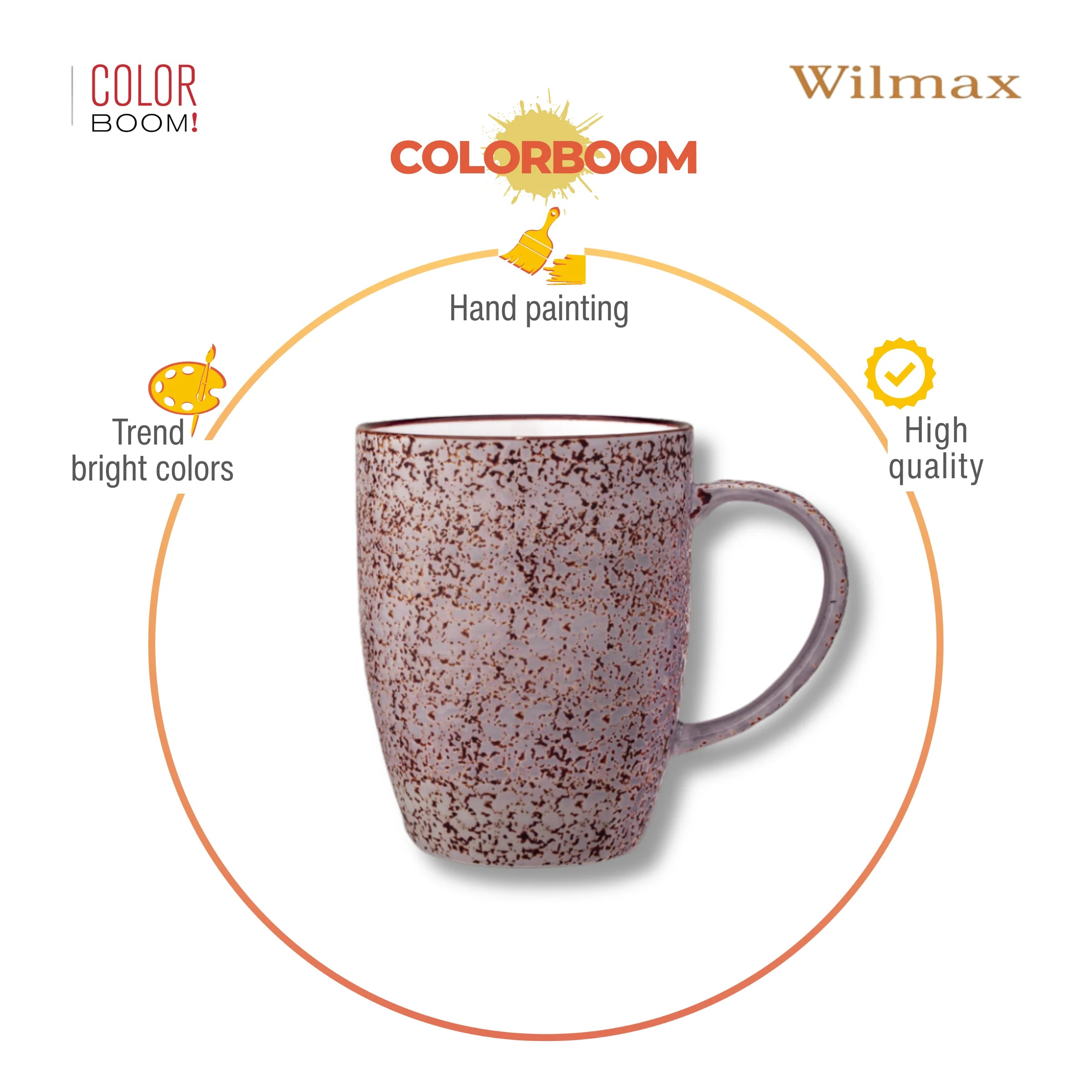 Wilmax Becher 460 ml Lavendel aus Porzellan