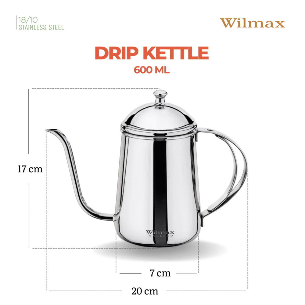 Wilmax Drip Kettle 600 ml Edelstahl WL-551112/1C