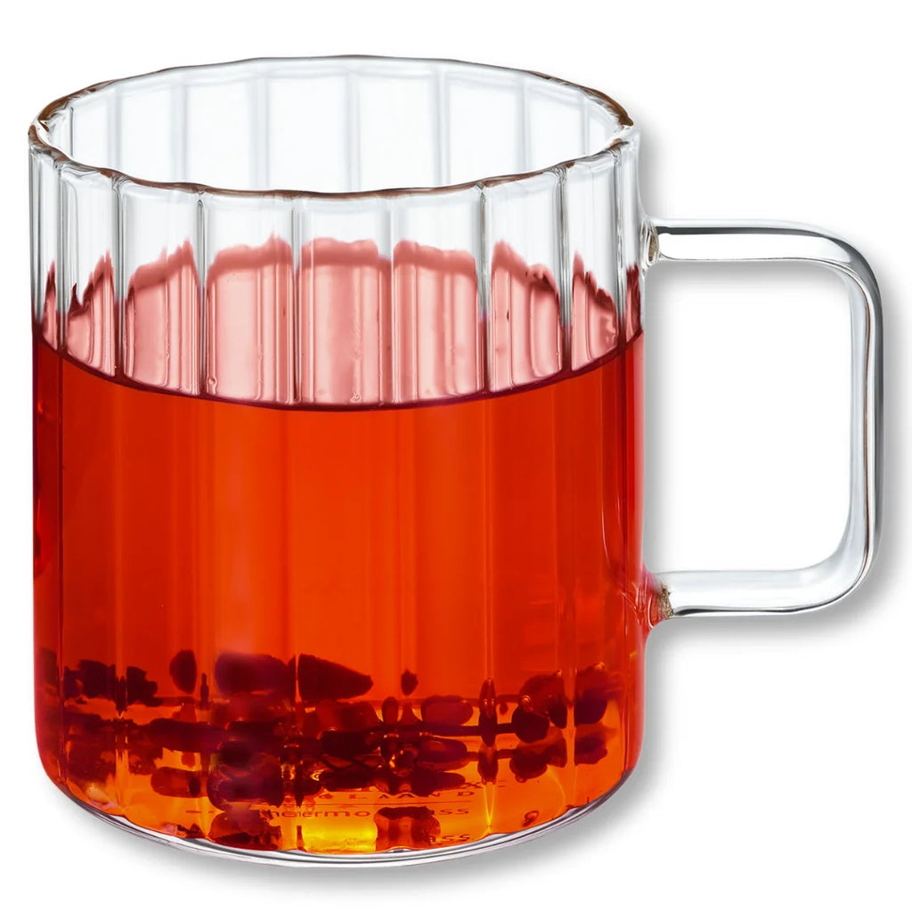 Wilmax Hitzebeständiger Glasbecher mit Henkel 550 ml 6er-Set aus Glas