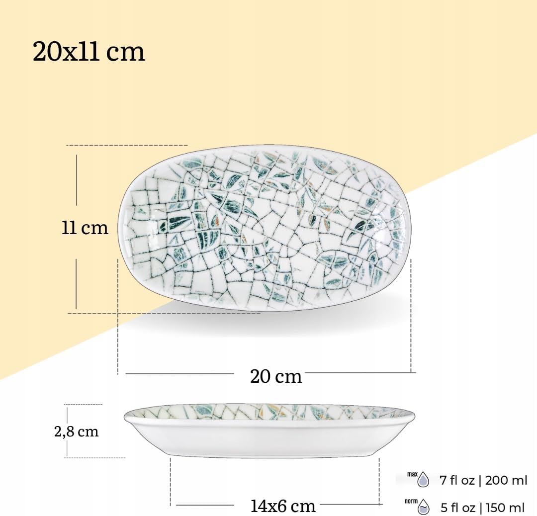 Wilmax Servierplatte 20 × 11 cm 2er-Set Mehrfarbig aus Porzellan