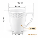 Becher 450 ml Weiß aus Porzellan
