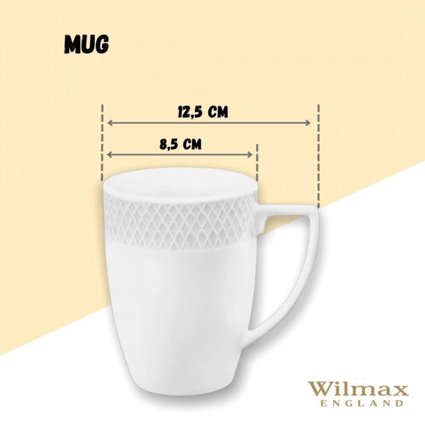 Wilmax WL-880119/2C Porzellan Becher, Weiss, 450mL Kapazität, 2 Stück