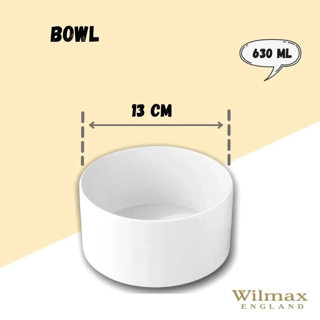 Wilmax Schale 630 ml 13 cm Weiß aus Porzellan