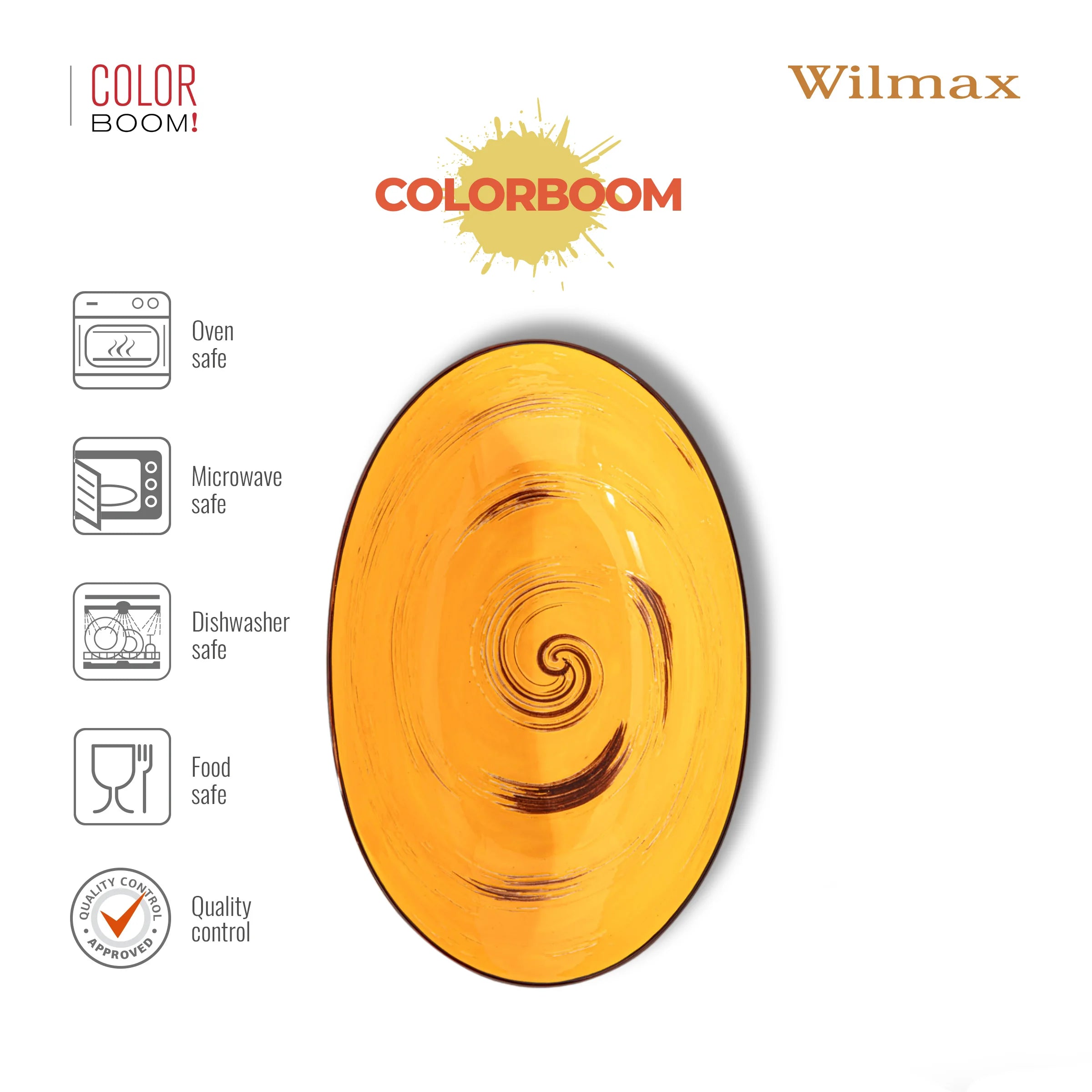 Wilmax Ovale Schale 25 cm Gelb aus Porzellan