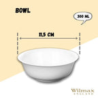 Wilmax Schale 300 ml 11,5 cm Weiß aus Porzellan