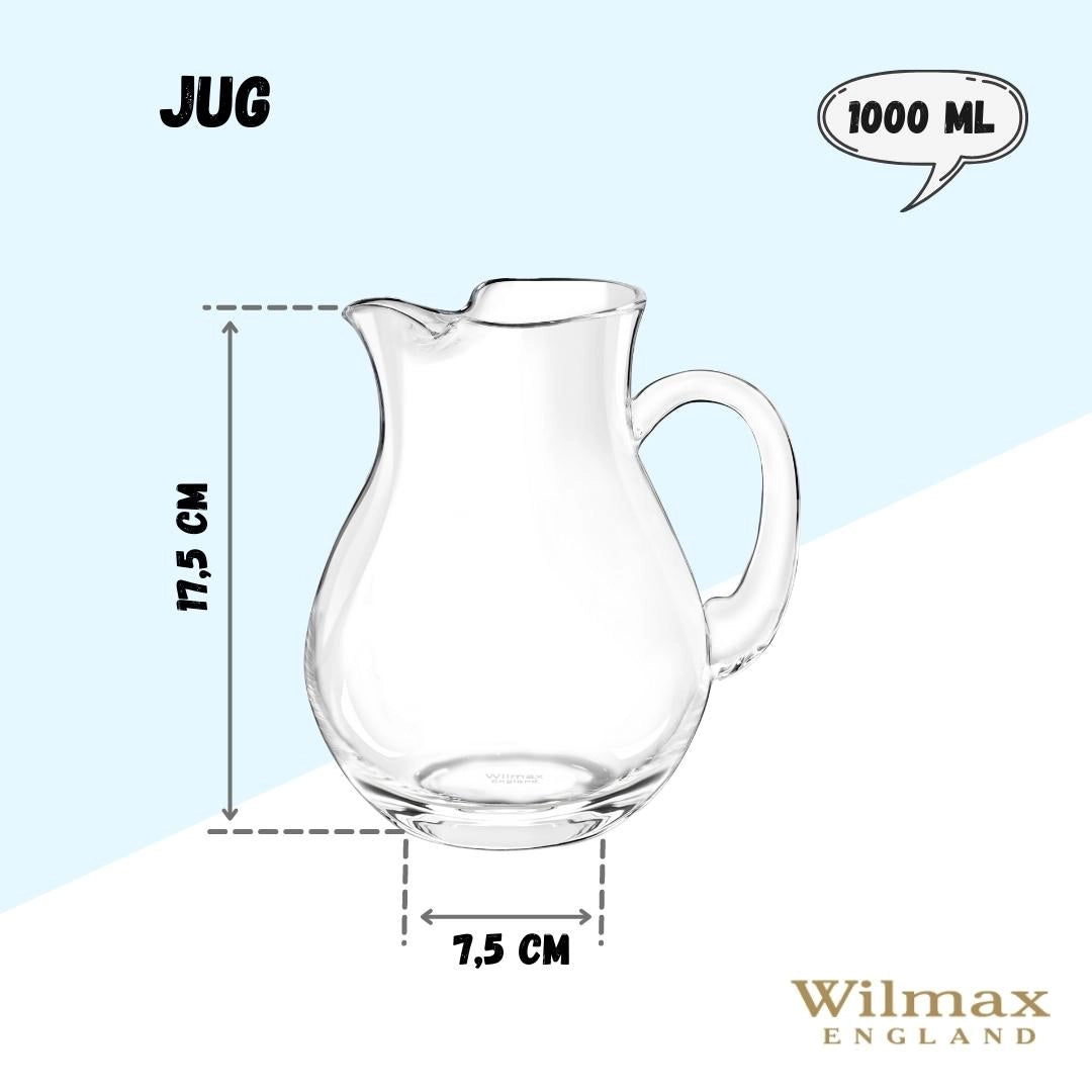 Wilmax Krug 1000 ml Kristallglas Transparent WL-888370/1C