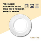 Wilmax Speiseteller 25,5 cm Weiß Porzellan 6er Set WL-880101/6C