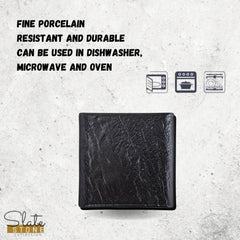 Wilmax Quadratischer Teller SlateStone Porzellan Schwarz 21,5 x 21,5 cm