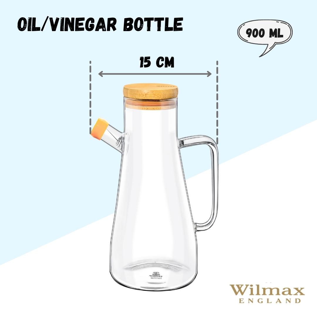 Wilmax Ölflasche 900 ml Glas mit Ausgießer und Filter WL-888958/A