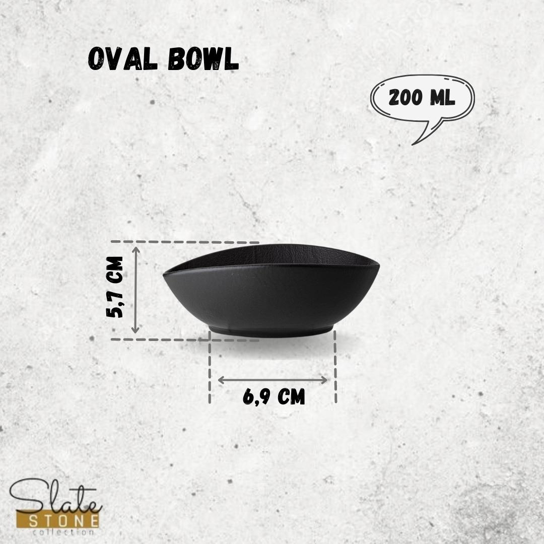 Wilmax Ovale Schale SlateStone Schwarz 13 x 10 x 6 cm Porzellan WL-661118/A