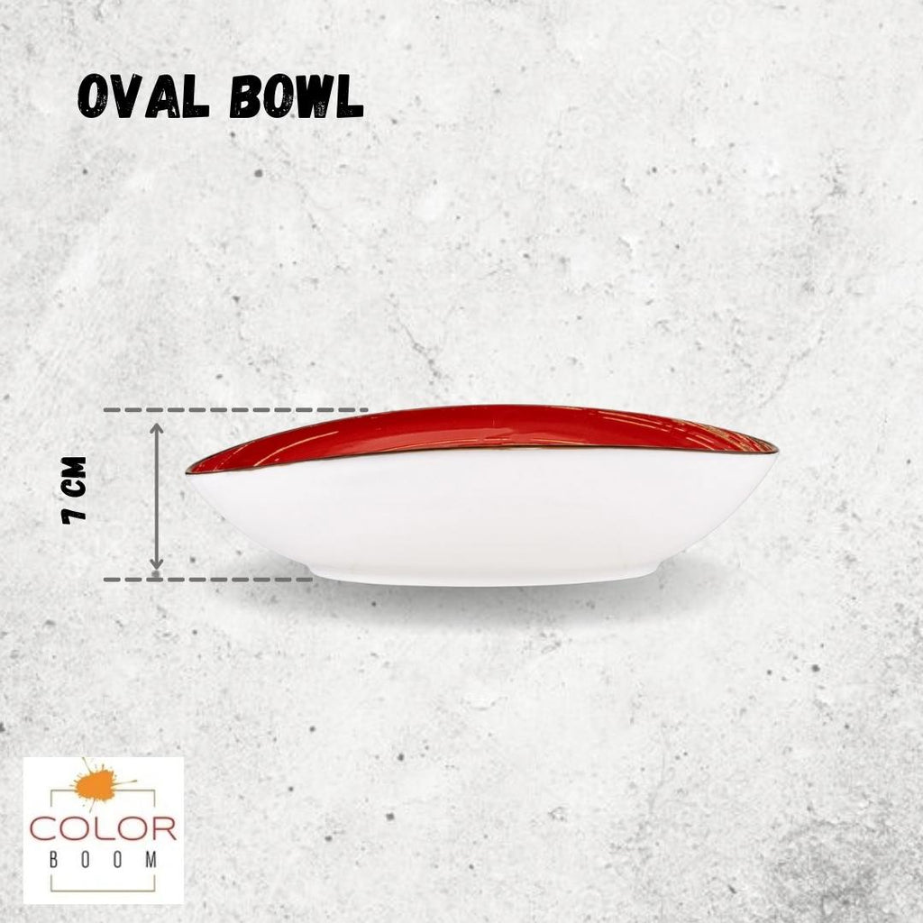 Wilmax Ovale Schale 30 cm Rot aus Porzellan