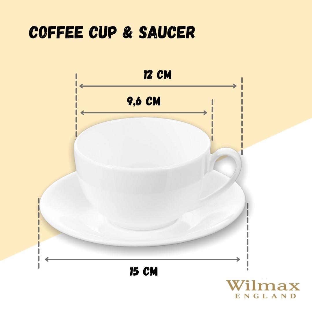 Wilmax Tee Tassen & Untertassen Set 6-teilig Porzellan 250 ml WL-993000/6C