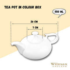 Wilmax Teekanne 1150 ml aus Porzellan mit Filter – WL-994000/1C