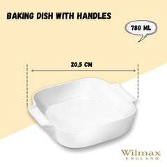 Wilmax Porzellan-Auflaufform mit Griffen, 780 ml – WL-997024/1C