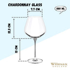 Wilmax Chardonnay Weinglas 880 ml Kristallglas Transparent 2er Set WL-888055/2C