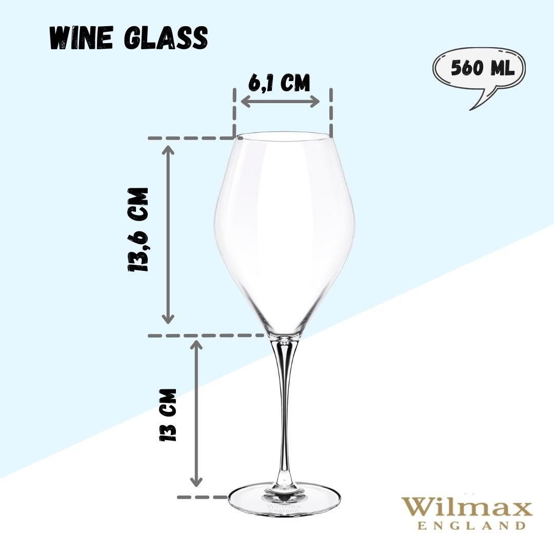 Wilmax Weinglas konisch 560 ml 2er-Set Transparent aus Wilmax Crystalline-Serie