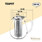 Wilmax Teekanne mit 2 Tassen Set WL-888803/A-888748/A2