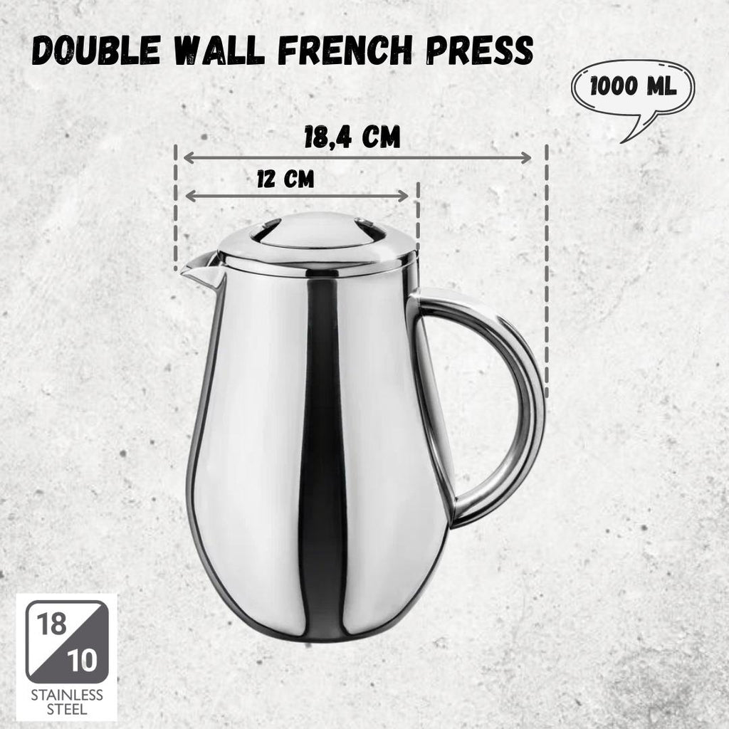Wilmax French Press 1000 ml Edelstahl WL-551008/1C