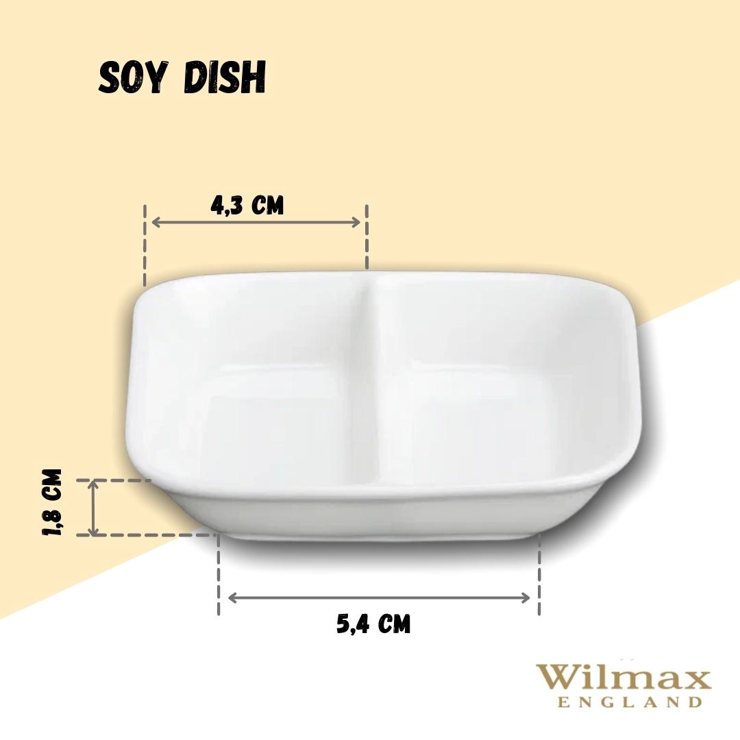 Wilmax Sojaschale 8,5 x 8,5 cm aus Porzellan, quadratisch – WL-996050/A