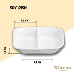 Wilmax Sojaschale 8,5 x 8,5 cm aus Porzellan, quadratisch – WL-996050/A