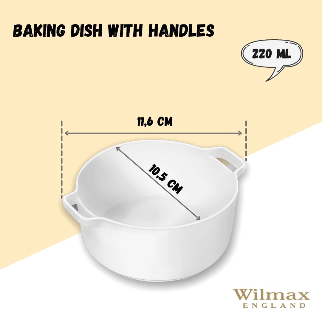 Wilmax Backform mit Griffen, 220 ml, Porzellan, WL-997033/A