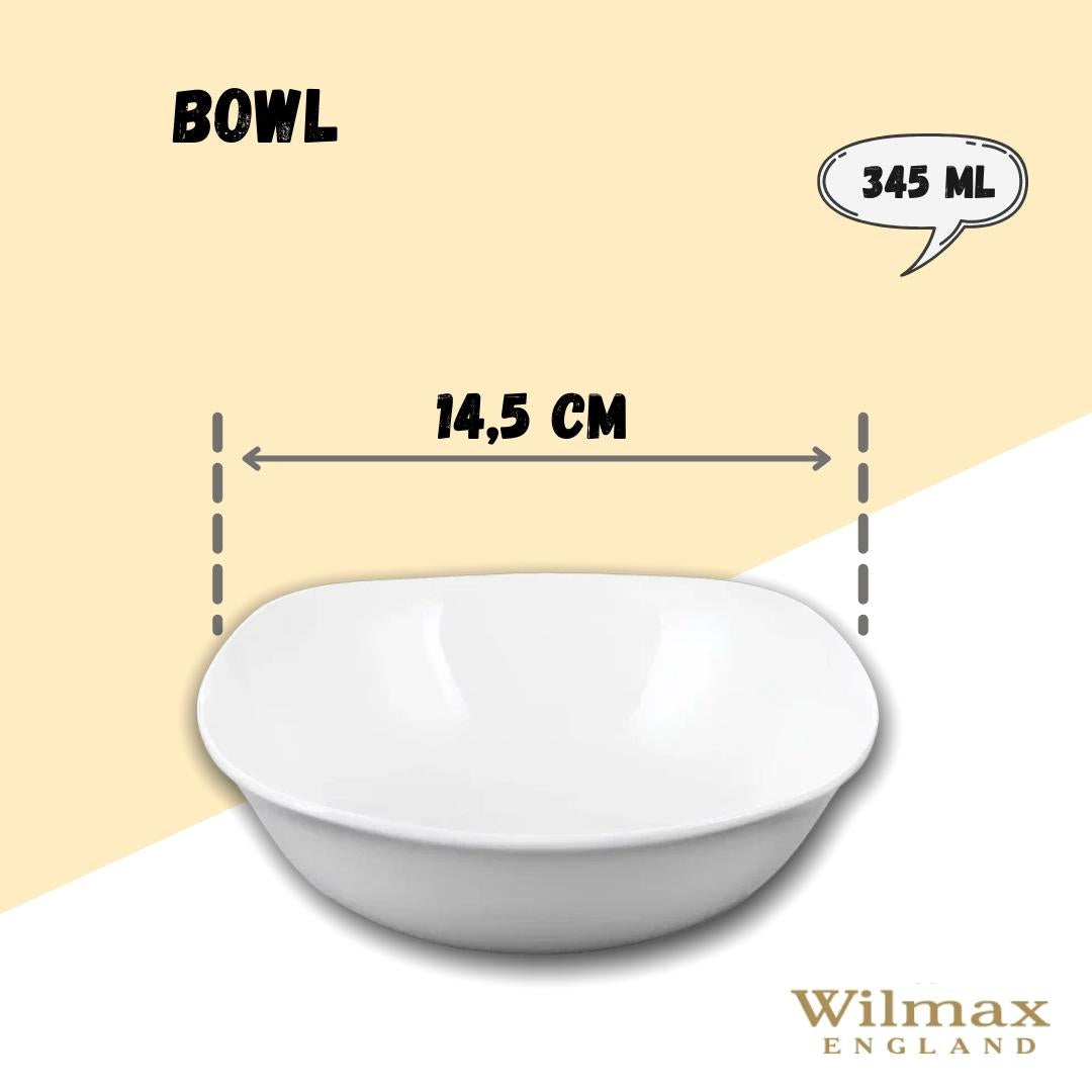 Wilmax Schale 345 ml 14,5 × 14,5 cm Weiß aus Porzellan