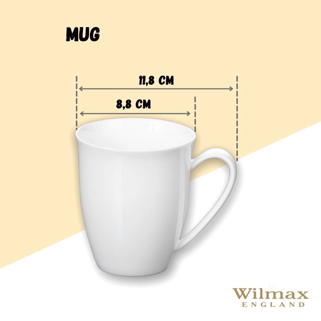 Wilmax Tasse 380 ml Weiß Porzellan für Kaffee und Tee WL-993014/A