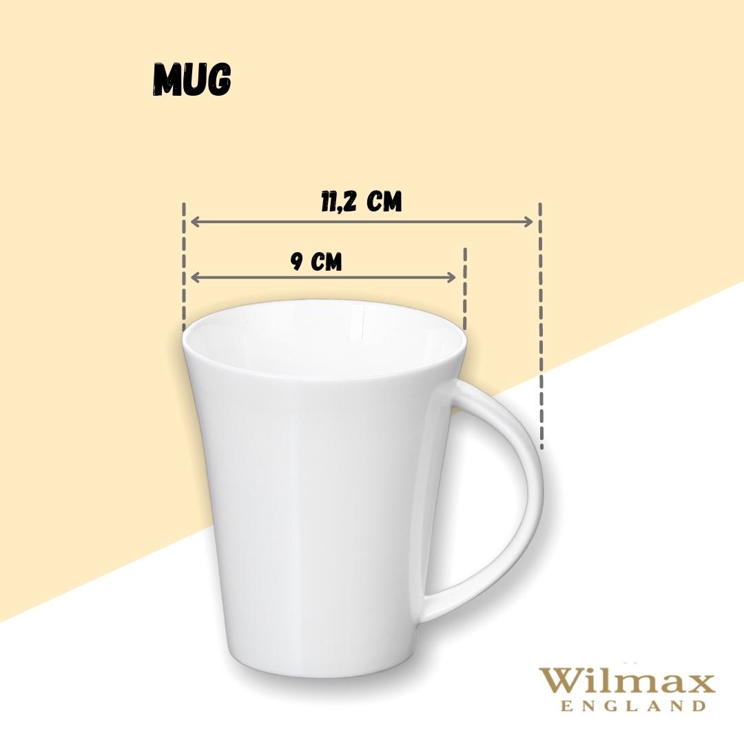 Wilmax Tasse 380 ml Weiß Porzellan für Kaffee und Tee WL-993012/A
