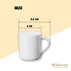 Wilmax Becher 320 ml Weiß Porzellan für Kaffee und Tee WL-993040/A