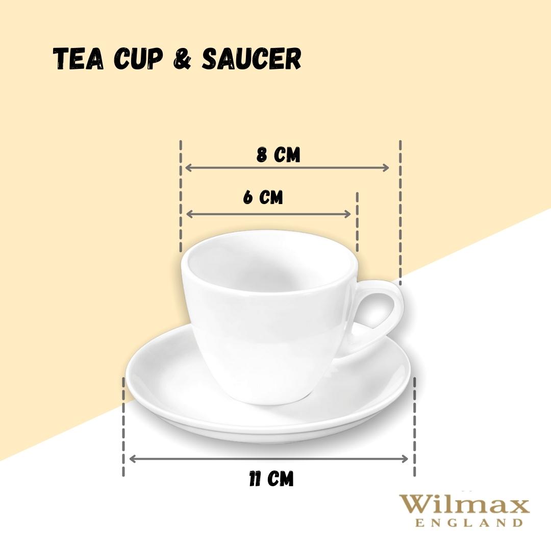 Wilmax Espressotasse mit Untertasse 75 ml Weiß aus Porzellan