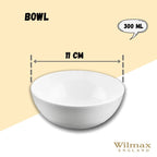 Wilmax Schale 11 cm 300 ml Weiß aus Porzellan