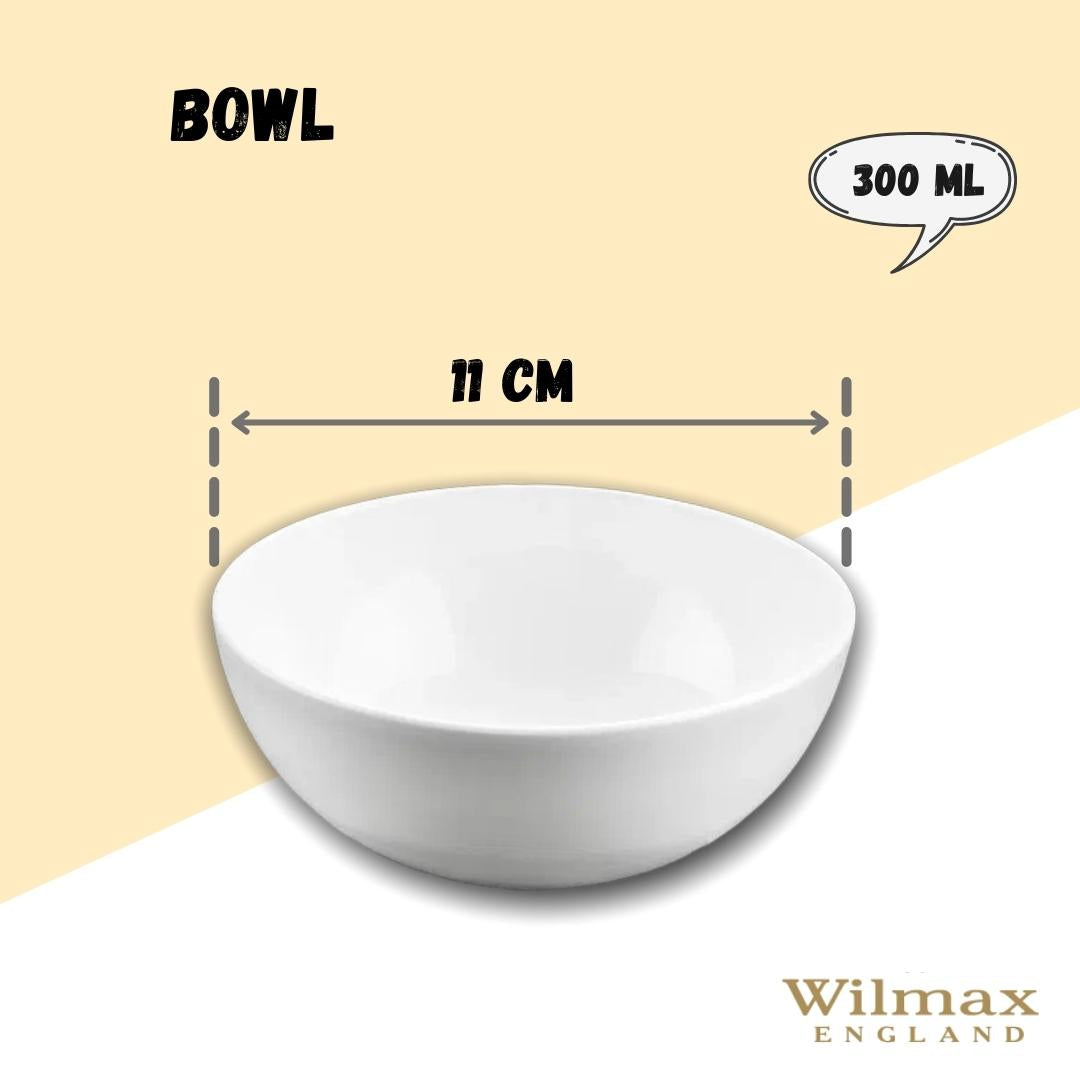 Wilmax Schale 11 cm 300 ml Weiß aus Porzellan