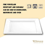 Wilmax Quadratischer Dessertteller 18,5 × 18,5 cm Weiß aus Porzellan