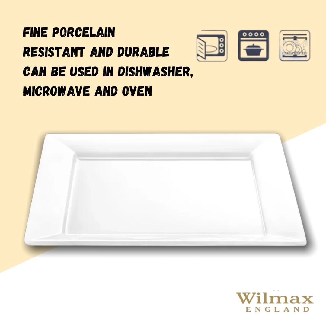 Wilmax Quadratischer Dessertteller 18,5 × 18,5 cm Weiß aus Porzellan