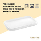 Wilmax Servierplatte 20 × 12 cm Weiß aus Porzellan