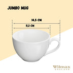 Wilmax Jumbo Becher 420 ml Weiß Porzellan Olivia WL-993038/A